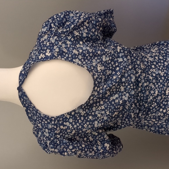 Medium - Old Navy - Blue Floral Mini Dress with Keyhole Back - Picture 3 of 3